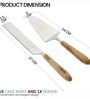Timber Touch Natural Brown Wood Handle Stainless Steel Cake Server Set