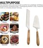 Timber Touch Natural Brown Wood Handle Stainless Steel Cake Server Set