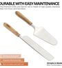 Timber Touch Natural Brown Wood Handle Stainless Steel Cake Server Set