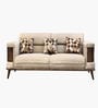 TimberElegance Fabric Three Seater Sofa in Beige Colour