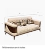 TimberElegance Fabric Three Seater Sofa in Beige Colour
