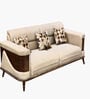 TimberElegance Fabric Three Seater Sofa in Beige Colour