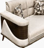 TimberElegance Fabric Two Seater Sofa in Beige Colour