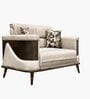 TimberElegance Fabric Two Seater Sofa in Beige Colour