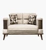 TimberElegance Fabric Two Seater Sofa in Beige Colour