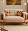 TimberElegance Fabric Two Seater Sofa in Beige Colour