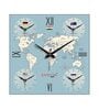 Time Zone Multicolour Metal Wall Clock