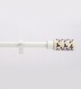 19mm Iron Curtain Rod with White & Blue Ceramic Finial