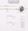 Timeless 19mm Iron Curtain Rod with White & Blue Ceramic Finial