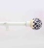 19mm Iron Curtain Rod with White and Blue Ceramic Finial