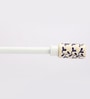 19mm Iron Curtain Rod with White & Blue Ceramic Finial