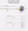 19mm Iron Curtain Rod with White and Blue Ceramic Finial
