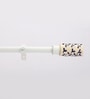 Timeless 19mm Iron Curtain Rod with White and Blue Ceramic Finial