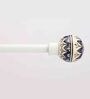 Timeless 19mm Iron Curtain Rod with White & Blue CeramicFinial