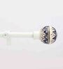 Timeless 19mm Iron Curtain Rod with White & Blue CeramicFinial