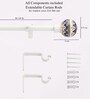 Timeless 19mm Iron Curtain Rod with White & Blue CeramicFinial