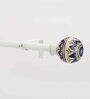 Timeless 19mm Iron Curtain Rod with White & Blue CeramicFinial