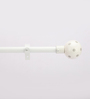 Timeless 19mm Iron Curtain Rod with White & Grey Polka Dot Finial