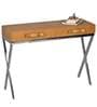 Timeless Camel Leather Console Table