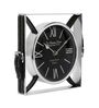 Straps Timepiece Silver & Black Aluminium Table clock