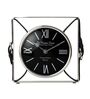 Straps Timepiece Silver & Black Aluminium Table clock