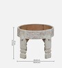 Timila Mango Wood End Table In White Distressed Finish