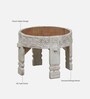 Timila Mango Wood End Table In White Distressed Finish