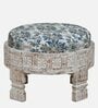 Timila Mango Wood Foot Stool In White Distressed Finish