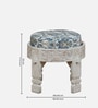 Timila Mango Wood Stool In White Distressed Finish