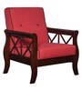 Tina 1 Seater Wooden Sofa in Red Colour