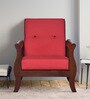 Tina 1 Seater Wooden Sofa in Red Colour