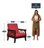 Tina 1 Seater Wooden Sofa in Red Colour