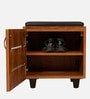 Tinny Shoe Rack With Seating In Tan Finish