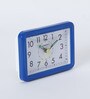 Tinsley White & Blue Plastic Rectangle Shaped Table Alarm Clock