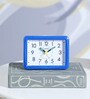Tinsley White & Blue Plastic Rectangle Shaped Table Alarm Clock