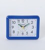 Tinsley White & Blue Plastic Rectangle Shaped Table Alarm Clock
