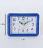 Tinsley White & Blue Plastic Rectangle Shaped Table Alarm Clock