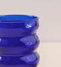 Tinted Rippled Puffy 250ml Blue Borosilicate Glass Everyday Glass
