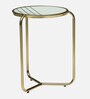 Tinto Metal Nest of Table In Gold Finish with Marble Top (Set of 2) Tinto Metal Nest of Table In Gold Finish with Marble Top (Set of 2)