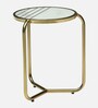 Tinto Metal Nest of Table In Gold Finish with Marble Top (Set of 2) Tinto Metal Nest of Table In Gold Finish with Marble Top (Set of 2)