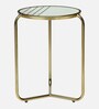 Tinto Metal Nest of Table In Gold Finish with Marble Top (Set of 2) Tinto Metal Nest of Table In Gold Finish with Marble Top (Set of 2)