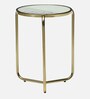 Tinto Metal Nest of Table In Gold Finish with Marble Top (Set of 2) Tinto Metal Nest of Table In Gold Finish with Marble Top (Set of 2)