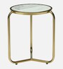 Tinto Metal Nest of Table In Gold Finish with Marble Top (Set of 2) Tinto Metal Nest of Table In Gold Finish with Marble Top (Set of 2)