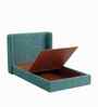 Tiny Haven Boucle Kids Toddler Bed With Box Storage In Green Colour