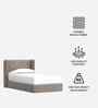 Tiny Haven Boucle Kids Twin Bed With Box Storage In Cream Colour