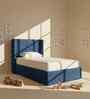 Tiny Haven Boucle Kids Twin Bed With Box Storage In Denim Blue Colour
