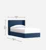 Tiny Haven Boucle Kids Twin Bed With Box Storage In Denim Blue Colour