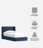 Tiny Haven Boucle Kids Twin Bed With Hydraulic Storage In Denim Blue Colour