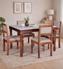 Tipton Sheesham Wood 4 Seater Dining Set in Honey Oak Finish
