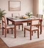 Tipton Sheesham Wood 4 Seater Dining Set in Honey Oak Finish